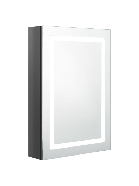 LED koupelnová skříňka se zrcadlem zářivě šedá 50 x 13 x 70 cm