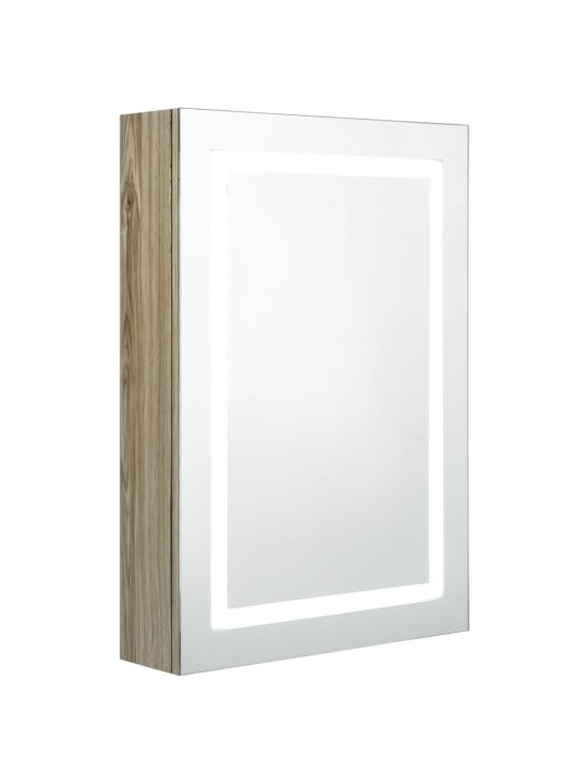 LED koupelnová skříňka se zrcadlem dub 50 x 13 x 70 cm