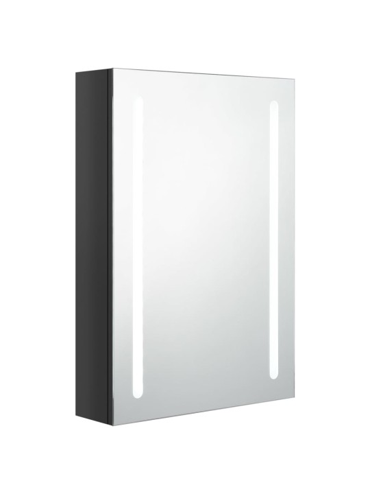 LED koupelnová skříňka se zrcadlem zářivě černá 50 x 13 x 70 cm