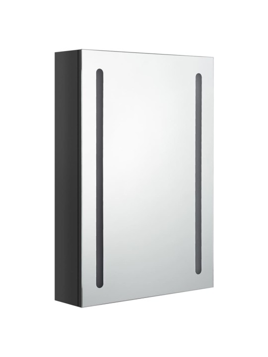 LED koupelnová skříňka se zrcadlem zářivě černá 50 x 13 x 70 cm