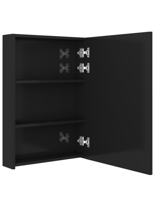 LED koupelnová skříňka se zrcadlem zářivě černá 50 x 13 x 70 cm