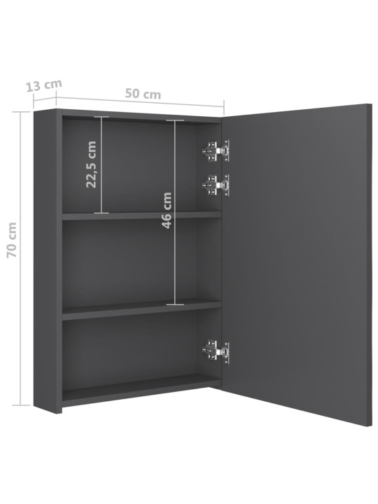 LED koupelnová skříňka se zrcadlem šedá 50 x 13 x 70 cm