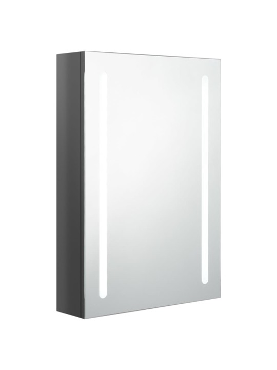 LED koupelnová skříňka se zrcadlem zářivě šedá 50 x 13 x 70 cm