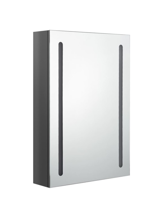 LED koupelnová skříňka se zrcadlem zářivě šedá 50 x 13 x 70 cm