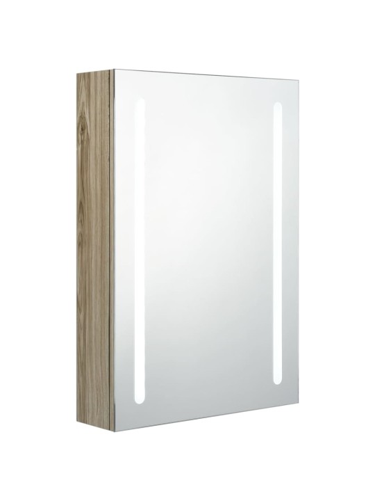 LED koupelnová skříňka se zrcadlem dub 50 x 13 x 70 cm