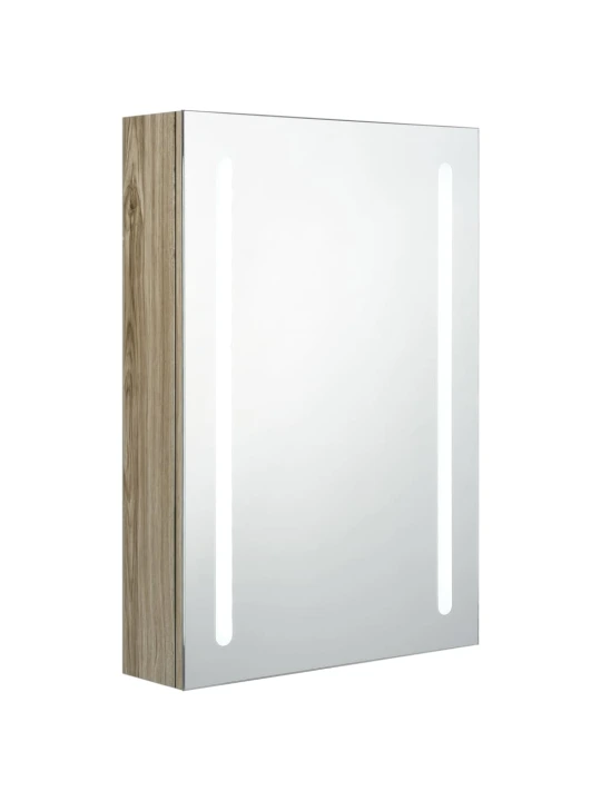 LED koupelnová skříňka se zrcadlem dub 50 x 13 x 70 cm