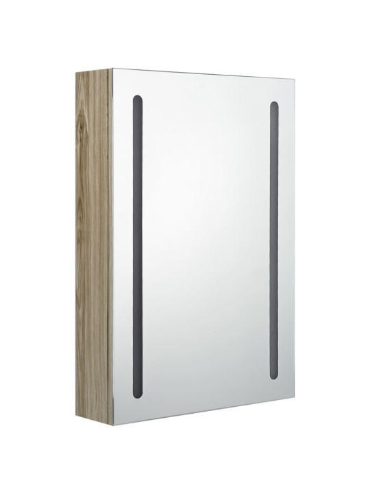 LED koupelnová skříňka se zrcadlem dub 50 x 13 x 70 cm