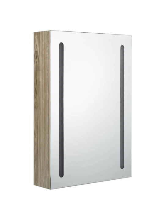 LED koupelnová skříňka se zrcadlem dub 50 x 13 x 70 cm
