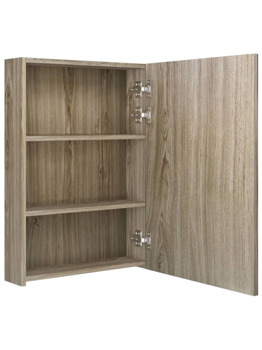 LED koupelnová skříňka se zrcadlem dub 50 x 13 x 70 cm