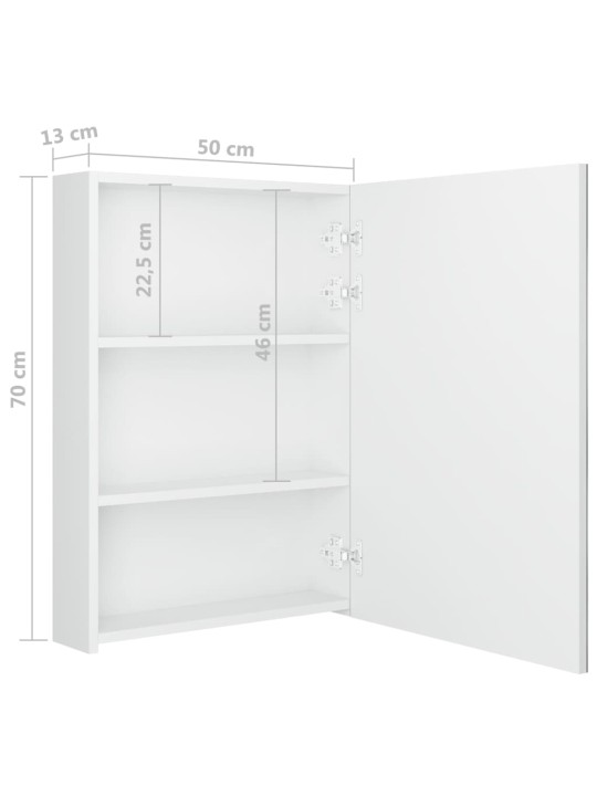 LED koupelnová skříňka se zrcadlem zářivě bílá 50 x 13 x 70 cm