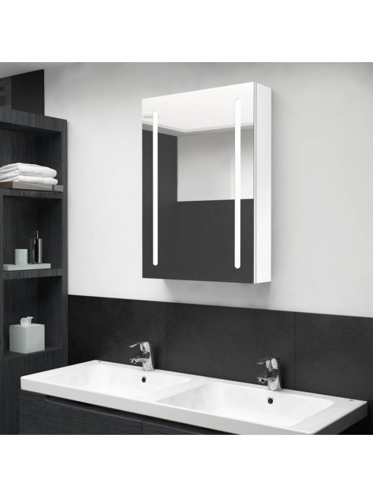 LED koupelnová skříňka se zrcadlem zářivě bílá 50 x 13 x 70 cm