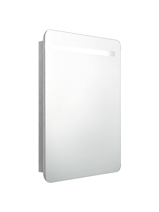 LED koupelnová skříňka se zrcadlem betonově šedá 60x11x80 cm