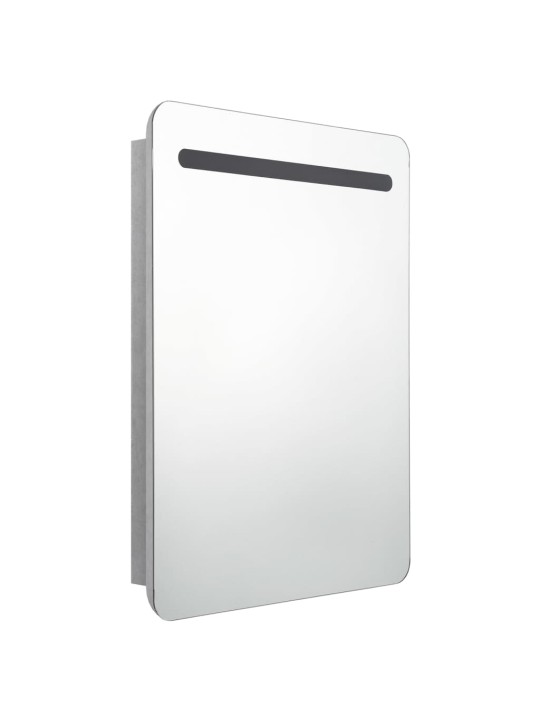 LED koupelnová skříňka se zrcadlem betonově šedá 60x11x80 cm