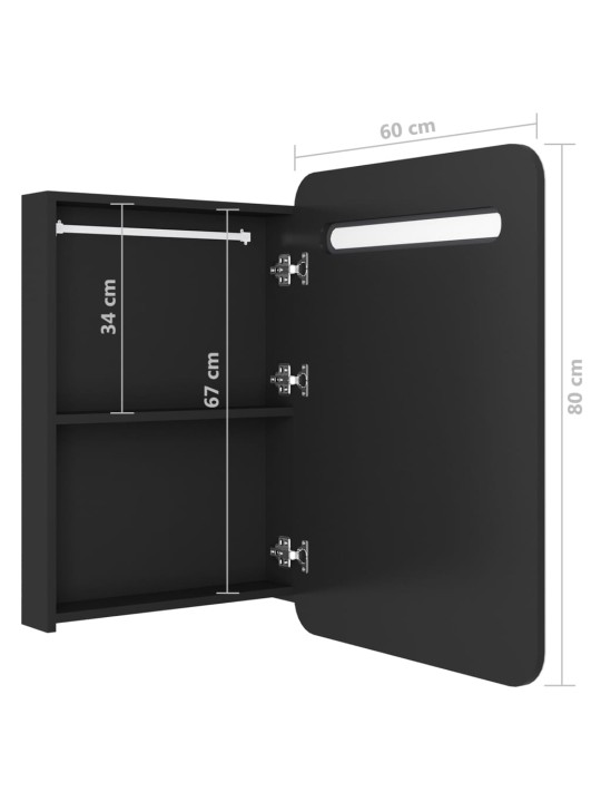 LED koupelnová skříňka se zrcadlem černá 60 x 11 x 80 cm