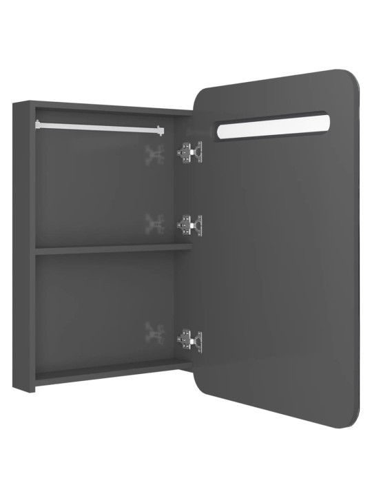LED koupelnová skříňka se zrcadlem zářivě šedá 60 x 11 x 80 cm