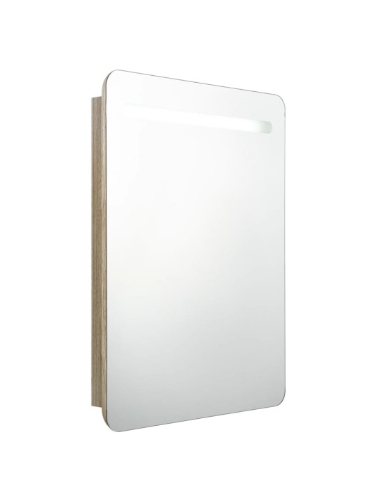 LED koupelnová skříňka se zrcadlem dub 60 x 11 x 80 cm