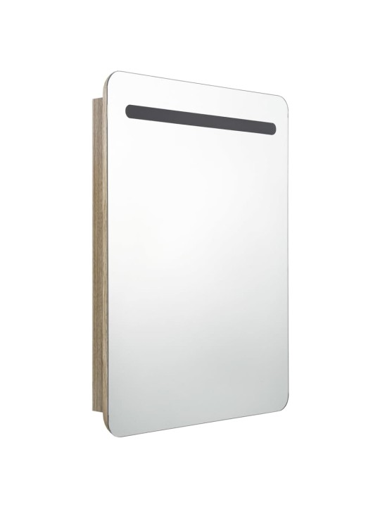 LED koupelnová skříňka se zrcadlem dub 60 x 11 x 80 cm