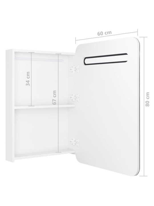 LED koupelnová skříňka se zrcadlem zářivě bílá 60 x 11 x 80 cm