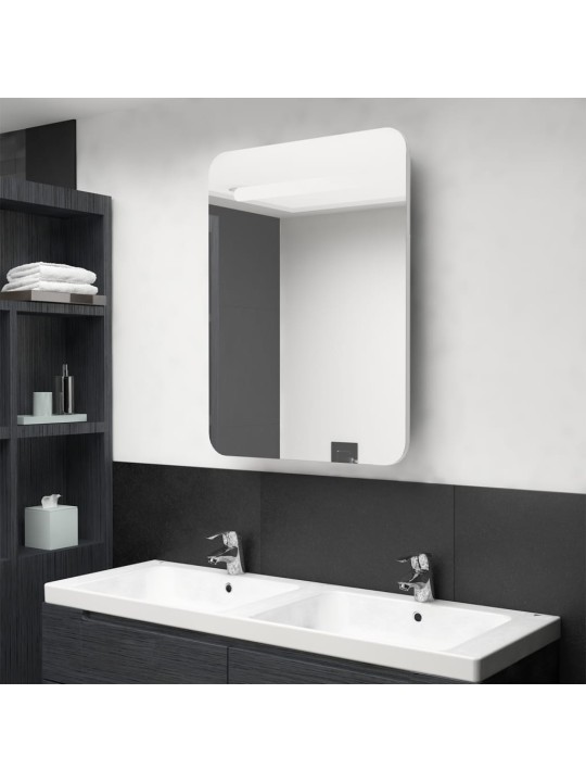 LED koupelnová skříňka se zrcadlem zářivě bílá 60 x 11 x 80 cm