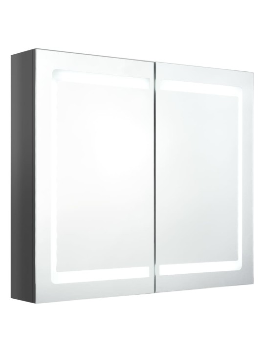 LED koupelnová skříňka se zrcadlem zářivě šedá 80 x 12 x 68 cm