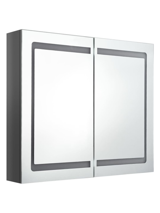 LED koupelnová skříňka se zrcadlem zářivě šedá 80 x 12 x 68 cm