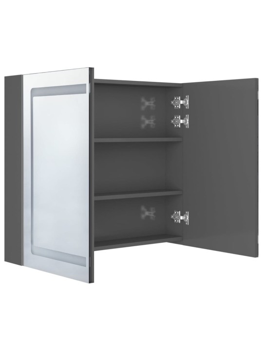 LED koupelnová skříňka se zrcadlem zářivě šedá 80 x 12 x 68 cm