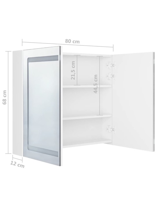 LED koupelnová skříňka se zrcadlem zářivě bílá 80 x 12 x 68 cm