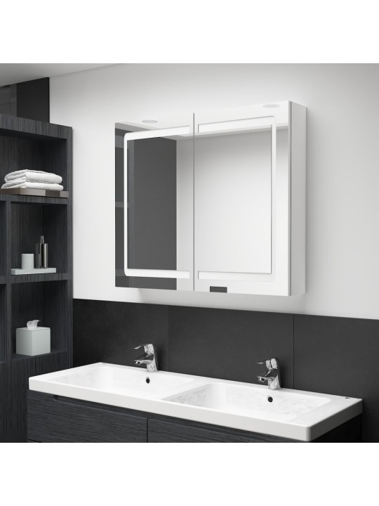 LED koupelnová skříňka se zrcadlem zářivě bílá 80 x 12 x 68 cm
