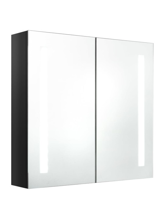 LED koupelnová skříňka se zrcadlem zářivě černá 62 x 14 x 60 cm