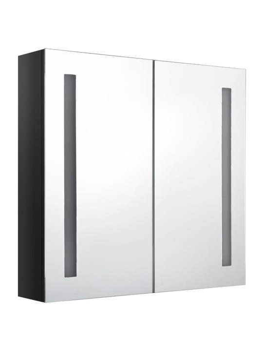 LED koupelnová skříňka se zrcadlem zářivě černá 62 x 14 x 60 cm