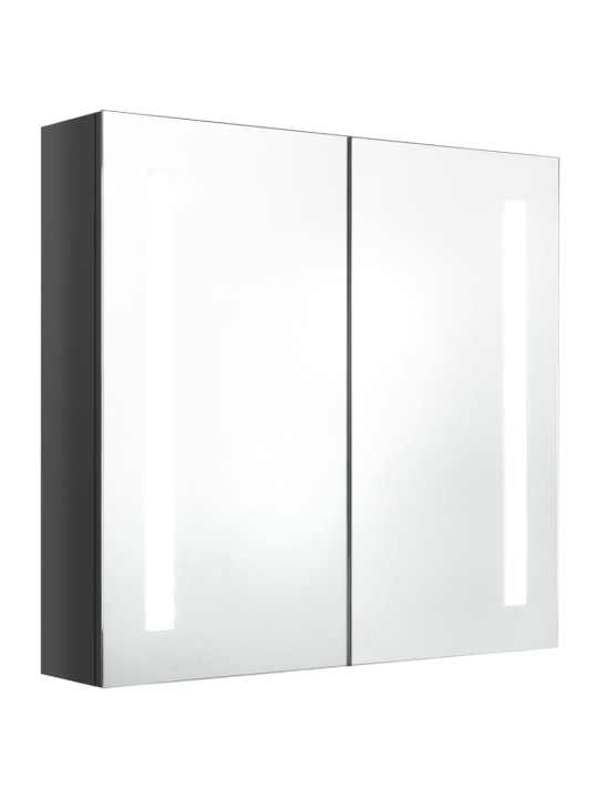 LED koupelnová skříňka se zrcadlem zářivě šedá 62 x 14 x 60 cm