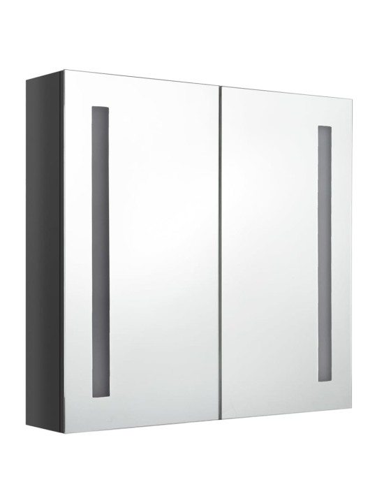 LED koupelnová skříňka se zrcadlem zářivě šedá 62 x 14 x 60 cm