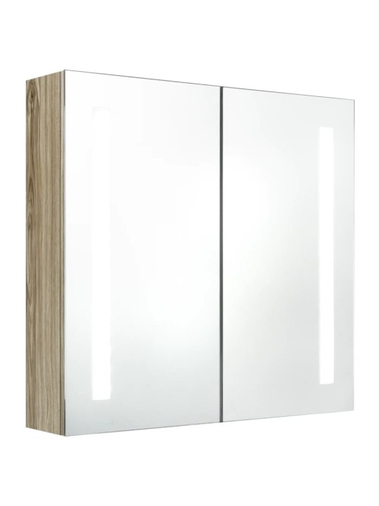 LED koupelnová skříňka se zrcadlem dub 62 x 14 x 60 cm