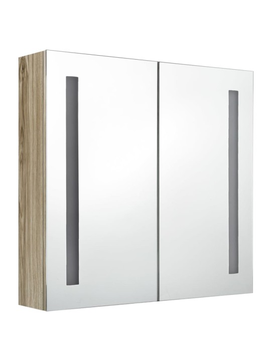 LED koupelnová skříňka se zrcadlem dub 62 x 14 x 60 cm