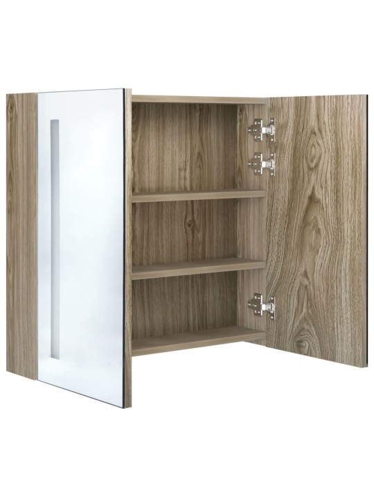 LED koupelnová skříňka se zrcadlem dub 62 x 14 x 60 cm