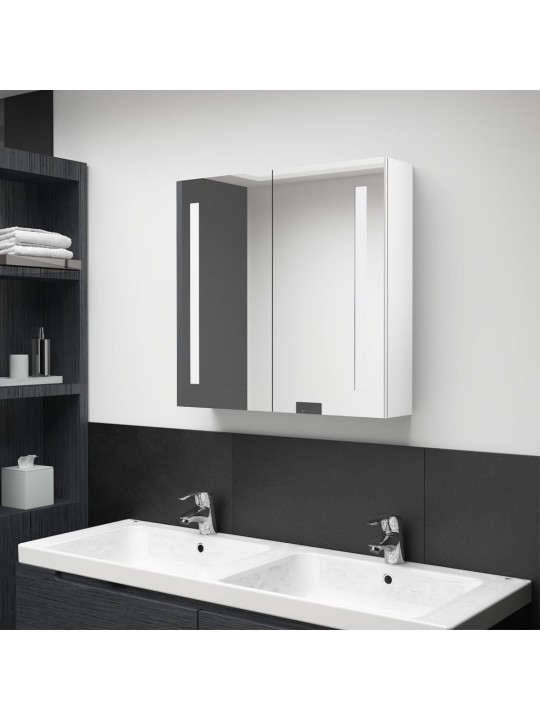 LED koupelnová skříňka se zrcadlem zářivě bílá 62 x 14 x 60 cm