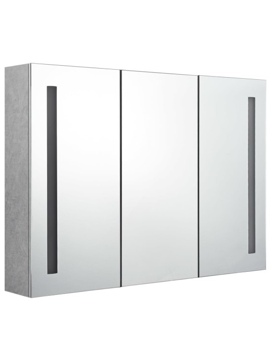LED koupelnová skříňka se zrcadlem betonově šedá 89x14x62 cm