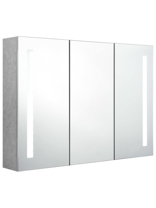 LED koupelnová skříňka se zrcadlem betonově šedá 89x14x62 cm