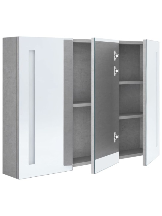 LED koupelnová skříňka se zrcadlem betonově šedá 89x14x62 cm