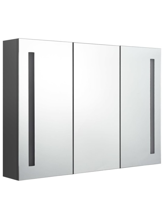 LED koupelnová skříňka se zrcadlem 89 x 14 x 62 cm šedá