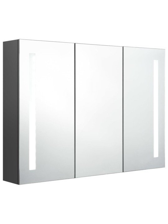 LED koupelnová skříňka se zrcadlem 89 x 14 x 62 cm šedá