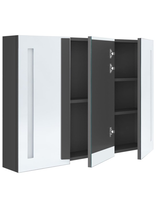 LED koupelnová skříňka se zrcadlem 89 x 14 x 62 cm šedá