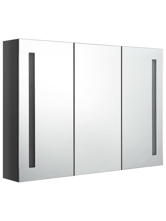 LED koupelnová skříňka se zrcadlem 89 x 14 x 62 cm zářivě šedá