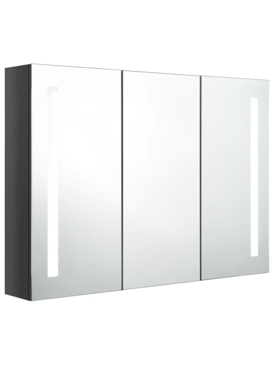 LED koupelnová skříňka se zrcadlem 89 x 14 x 62 cm zářivě šedá
