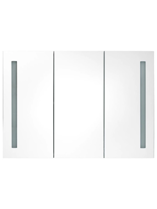LED koupelnová skříňka se zrcadlem 89 x 14 x 62 cm bílá a dub