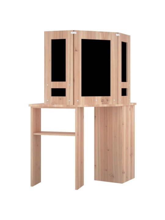Rohový toaletní stolek s LED světlem dub 111 x 54 x 141,5 cm
