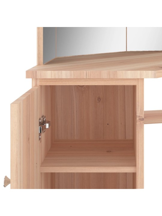 Rohový toaletní stolek s LED světlem dub 111 x 54 x 141,5 cm