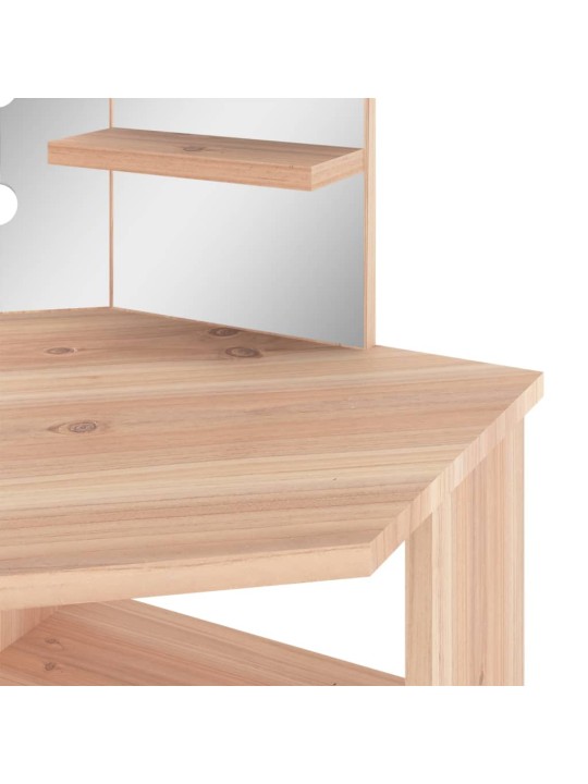 Rohový toaletní stolek s LED světlem dub 111 x 54 x 141,5 cm