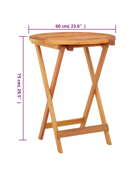 Skládací zahradní stůl Ø 60 x 75 cm masivní eukalyptové dřevo