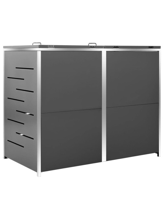 Přístřešek na dvě popelnice 138 x 77,5 x 112,5 cm nerezová ocel